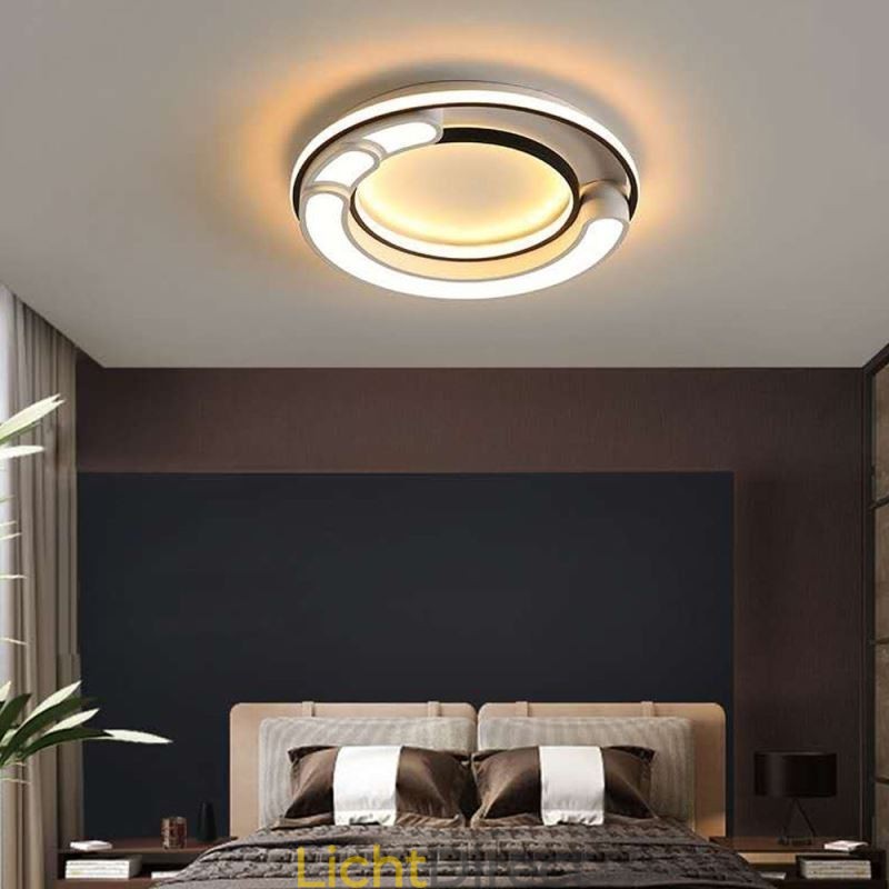 Ronde plafondlamp van acryl met inbouwmontage