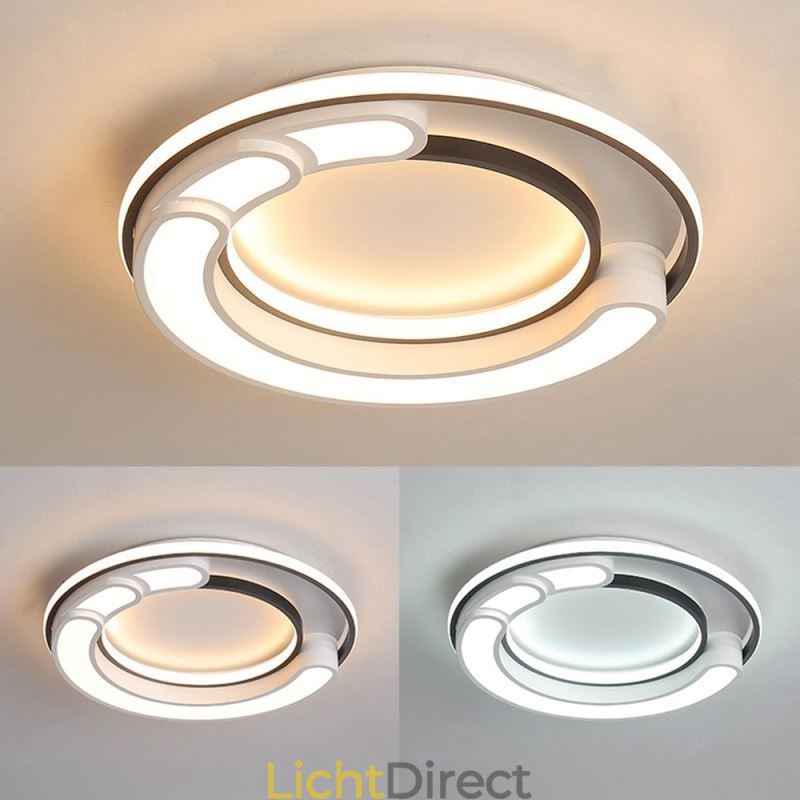 Ronde plafondlamp van acryl met inbouwmontage