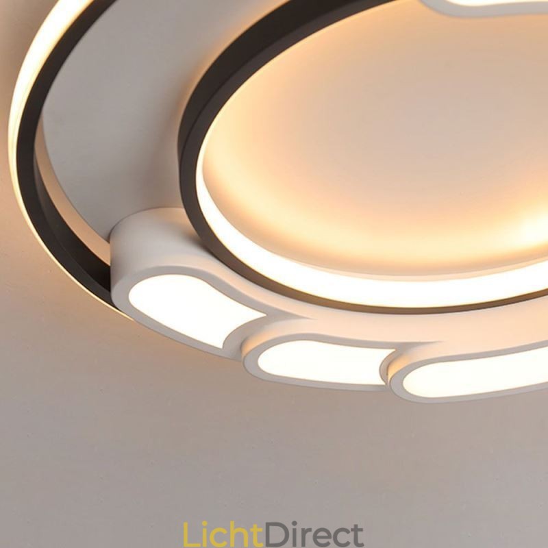 Ronde plafondlamp van acryl met inbouwmontage
