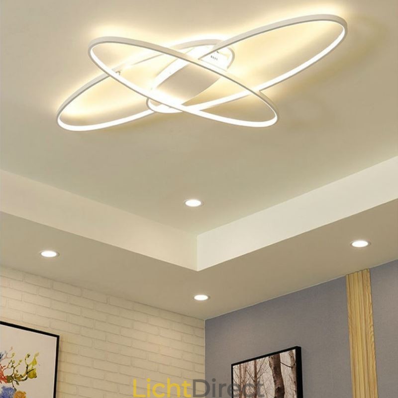Moderne ovale plafondlamp met plafondbevestiging, decoratieve verlichtingsarmatuur van acryl