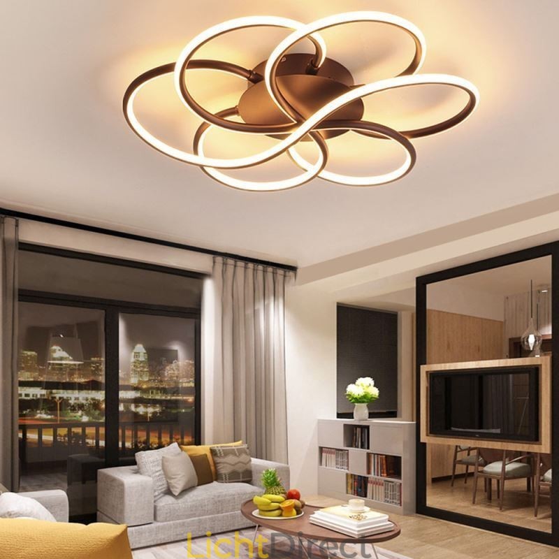 Lineaire plafondlamp met moderne bloemendesignlamp