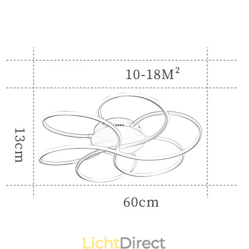Lineaire plafondlamp met moderne bloemendesignlamp
