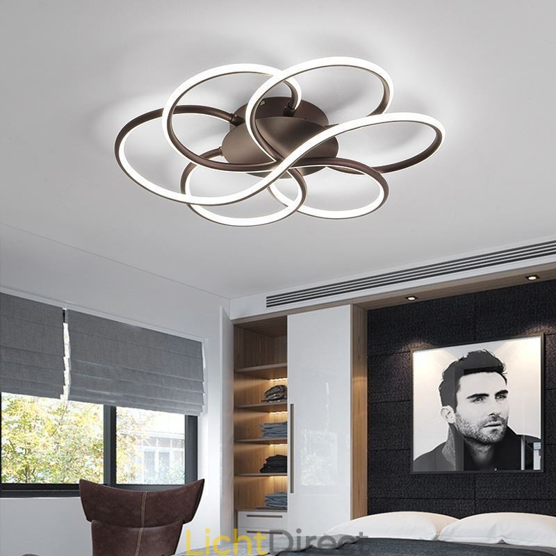 Lineaire plafondlamp met moderne bloemendesignlamp