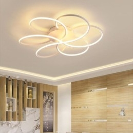 Lineaire plafondlamp met moderne bloemendesignlamp