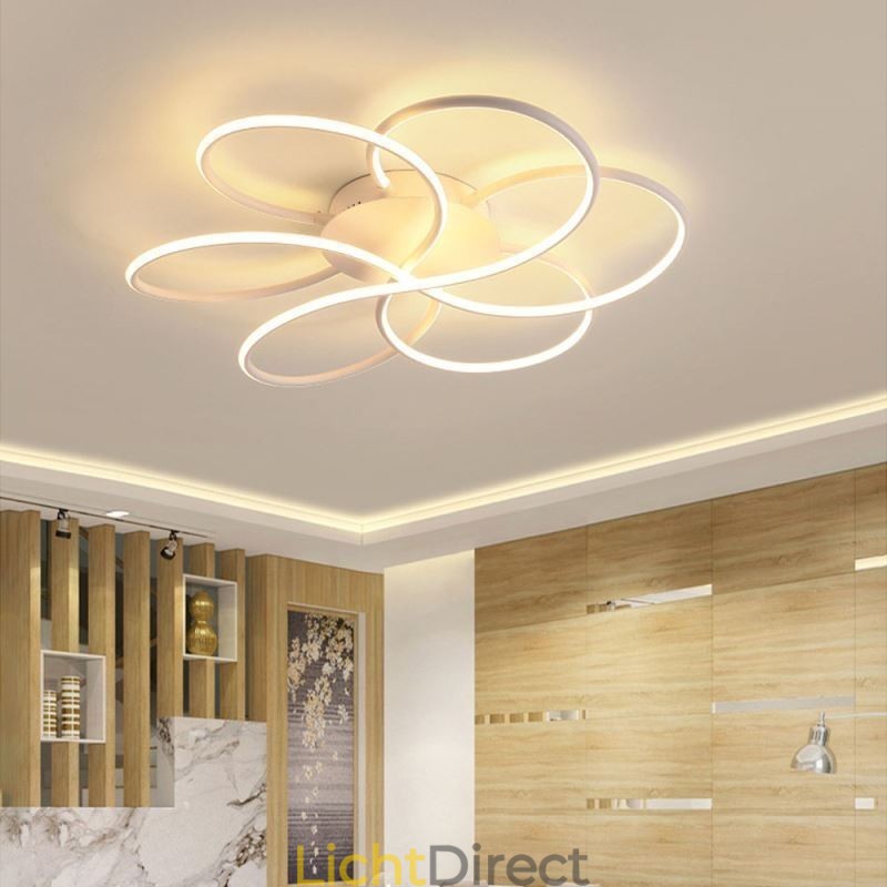 Lineaire plafondlamp met moderne bloemendesignlamp