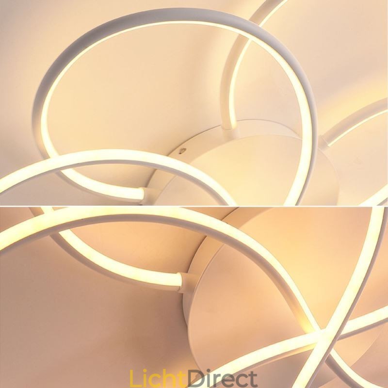 Lineaire plafondlamp met moderne bloemendesignlamp