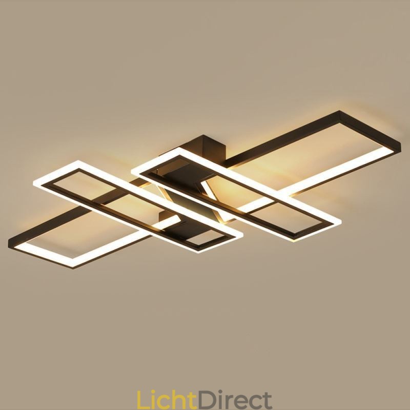 4-lichts plafondlamp, moderne geometrische, lineaire decoratieve verlichtingsarmatuur