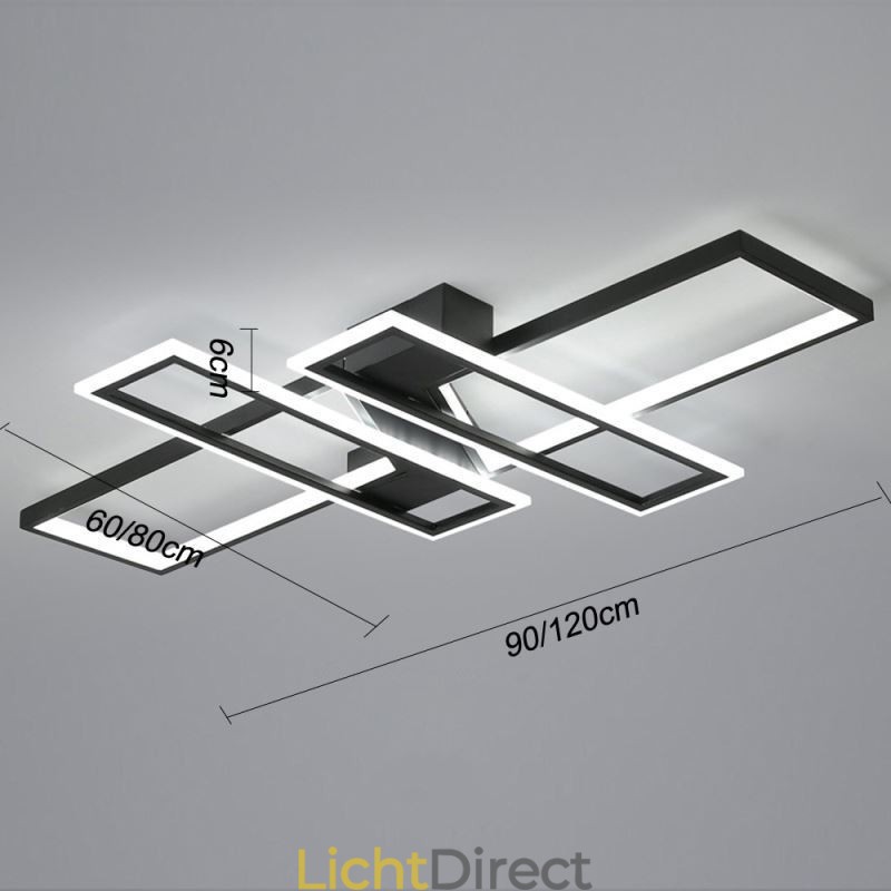 4-lichts plafondlamp, moderne geometrische, lineaire decoratieve verlichtingsarmatuur