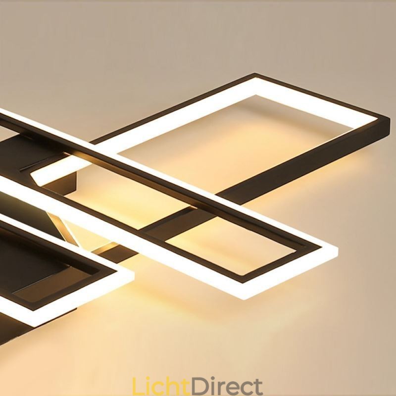 4-lichts plafondlamp, moderne geometrische, lineaire decoratieve verlichtingsarmatuur