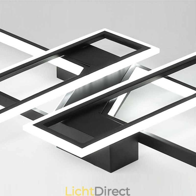 4-lichts plafondlamp, moderne geometrische, lineaire decoratieve verlichtingsarmatuur