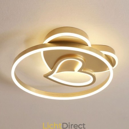 Moderne plafondlamp van acryl in de vorm van een hart, met dubbele laag Moderne plafondlamp van acryl in de vorm van een hart, met dubbele laag