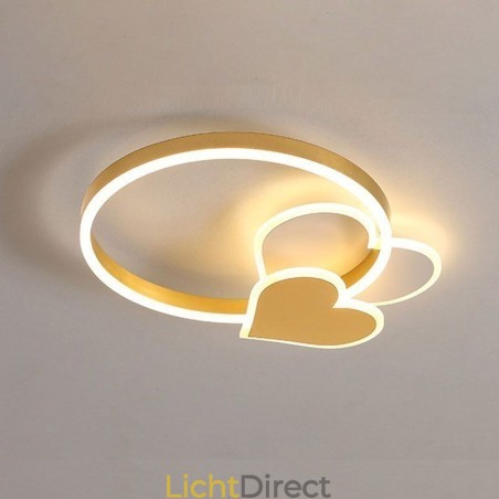 Moderne plafondlamp van acryl in de vorm van een dubbel hart Moderne plafondlamp van acryl in de vorm van een dubbel hart