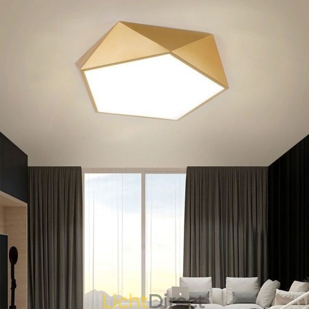 Goudkleurige geometrische plafondlamp van acryl Goudkleurige geometrische plafondlamp van acryl