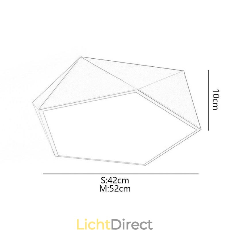 Goudkleurige geometrische plafondlamp van acryl
