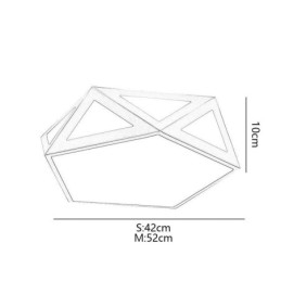 Goudkleurige geometrische plafondlamp van acryl