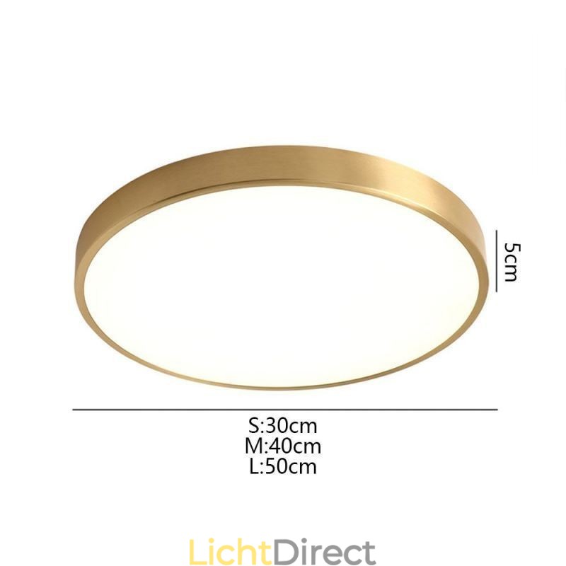 Ronde plafondlamp van modern goudkleurig acryl