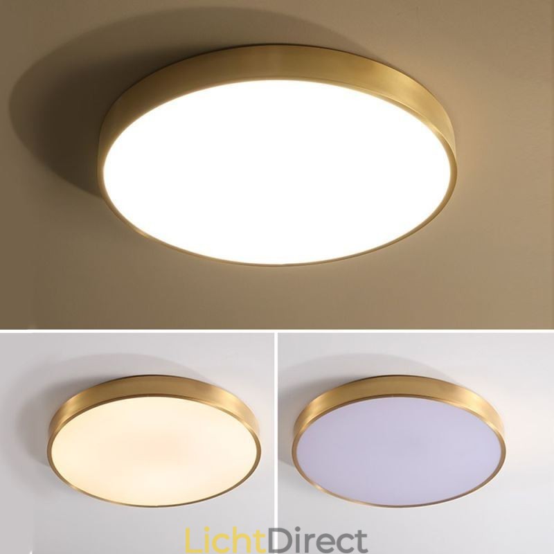 Ronde plafondlamp van modern goudkleurig acryl