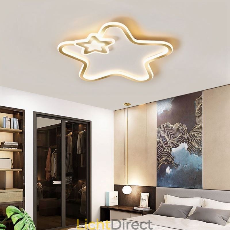 Creatieve Star Flush Mount Golden Star Plafondlamp