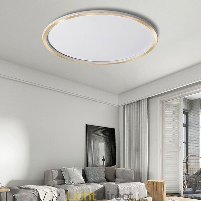 Minimalistische ronde plafondlamp met inbouwmontage
