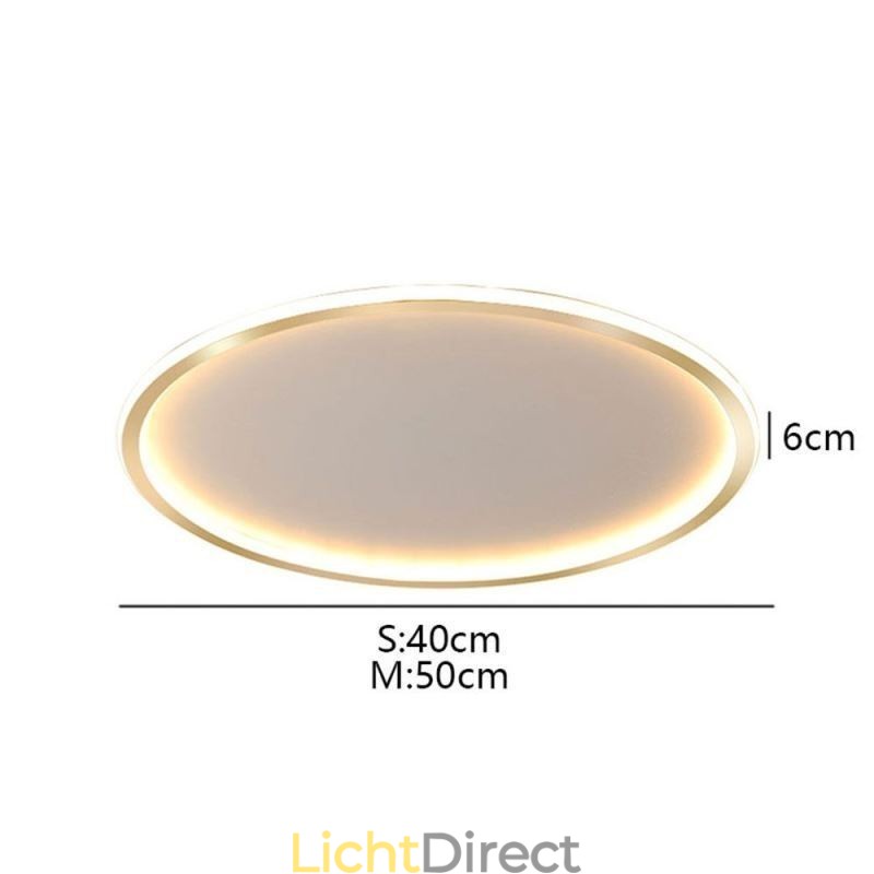 Minimalistische ronde plafondlamp met inbouwmontage