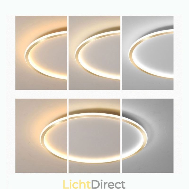 Minimalistische ronde plafondlamp met inbouwmontage