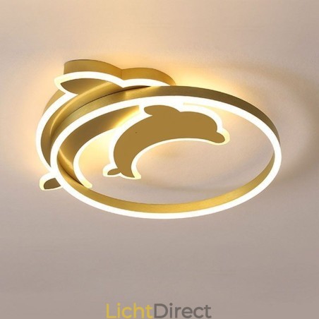 Gouden Dolphin plafondlamp met inbouwmontage Gouden Dolphin plafondlamp met inbouwmontage