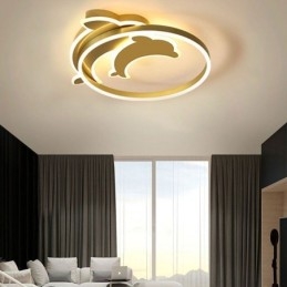 Gouden Dolphin plafondlamp met inbouwmontage