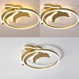Gouden Dolphin plafondlamp met inbouwmontage