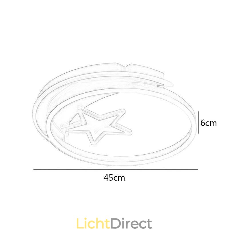 Moon Star Flush Mount Plafondlamp Goud Acryl Lampenarmatuur