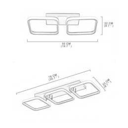 Moderne minimalistische plafondlamp met vierkant frame van acryl