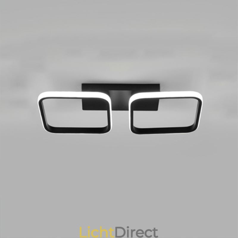 Moderne minimalistische plafondlamp met vierkant frame van acryl