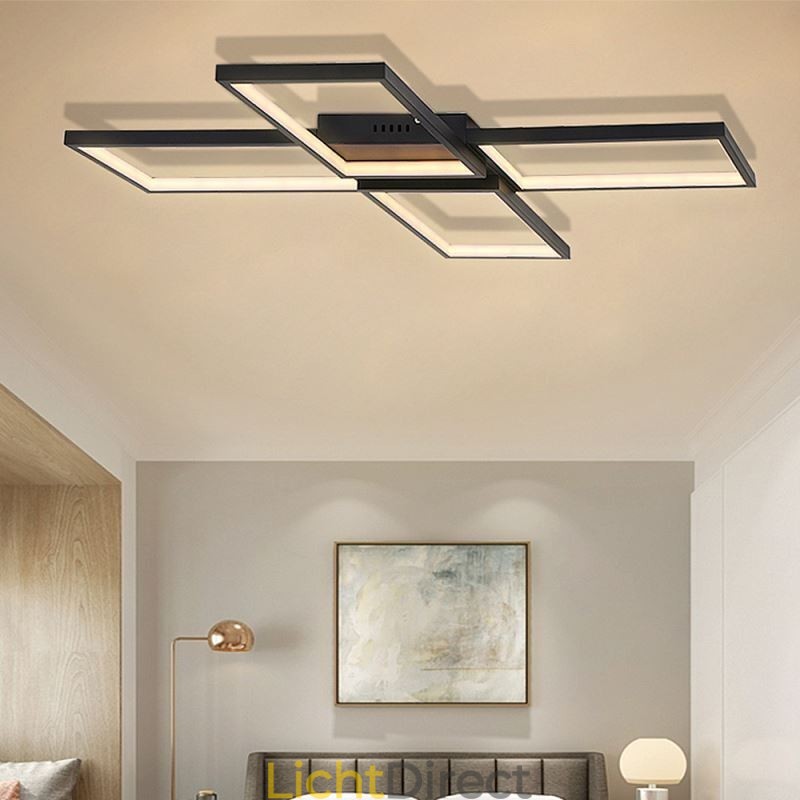X-vormige plafondlamp van acryl in minimalistische inbouw