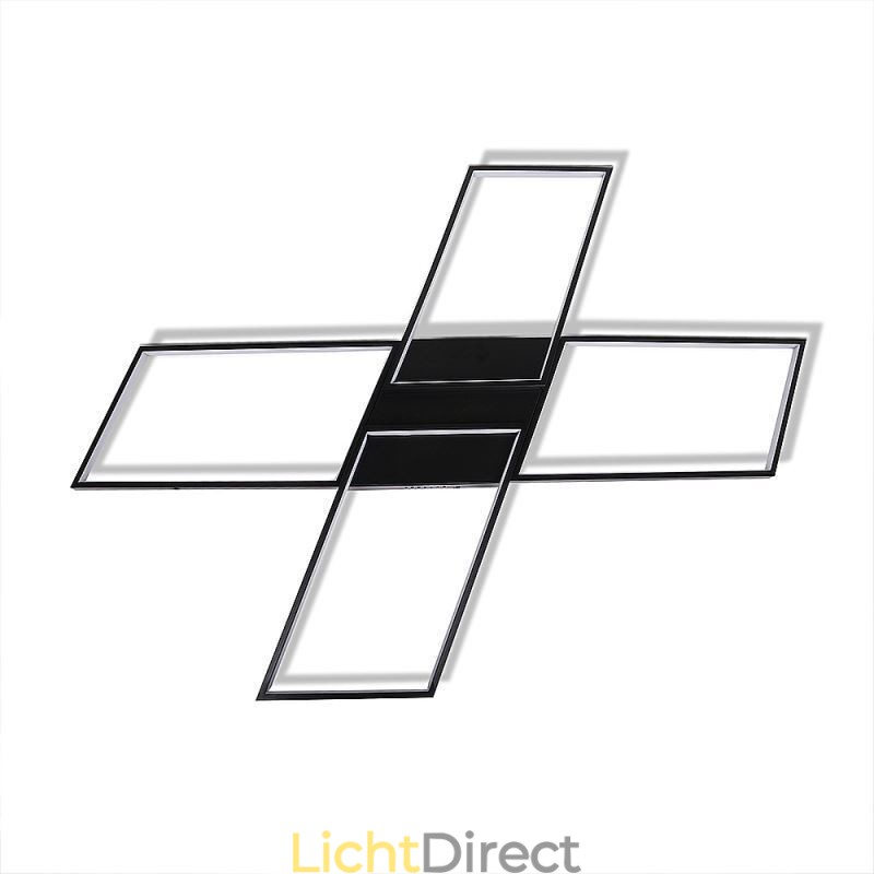 X-vormige plafondlamp van acryl in minimalistische inbouw