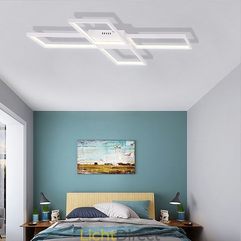 X-vormige plafondlamp van acryl in minimalistische inbouw