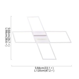X-vormige plafondlamp van acryl in minimalistische inbouw