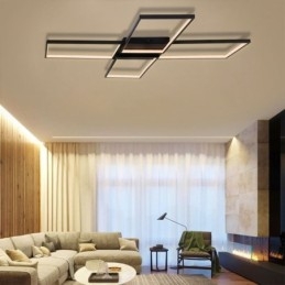 X-vormige plafondlamp van acryl in minimalistische inbouw