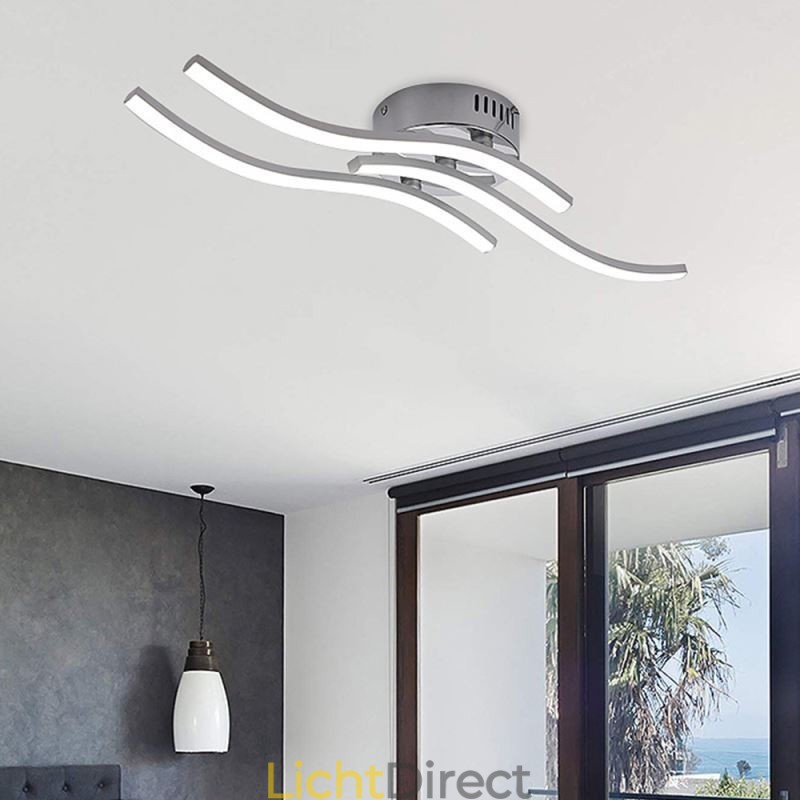 Moderne eenvoudige plafondlamp van acryl in de vorm van een golf