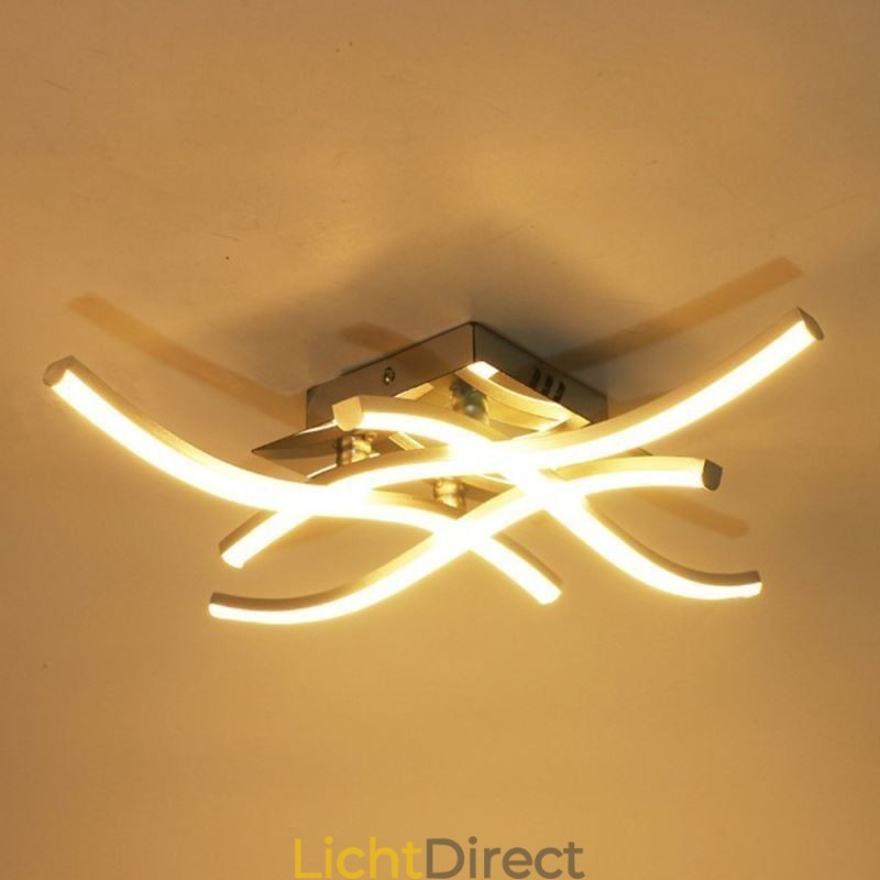 Moderne eenvoudige plafondlamp van acryl met 4 lampen in de vorm van een golf