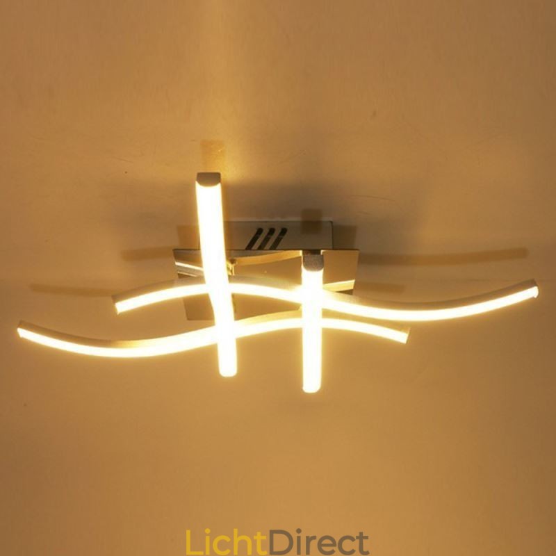 Moderne eenvoudige plafondlamp van acryl met 4 lampen in de vorm van een golf