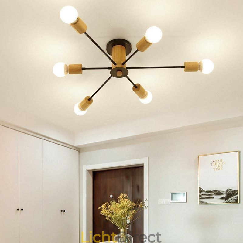 Moderne Magic Beans Flush Mount kroonluchter met houten takken