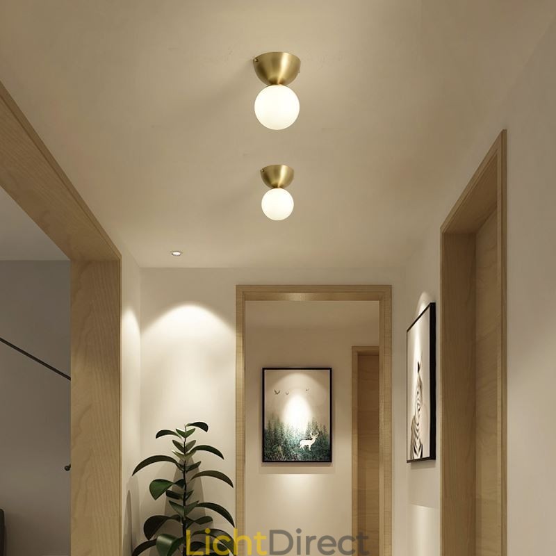 Nordic Brass Mini Flush Mount Plafondlamp Foyer Verlichting