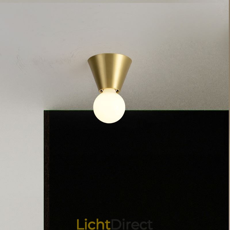 Nordic Brass Mini plafondlamp met inbouwmontage
