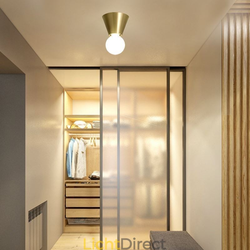 Nordic Brass Mini plafondlamp met inbouwmontage