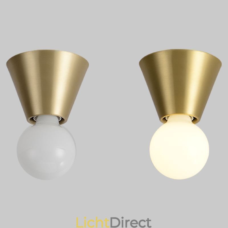 Nordic Brass Mini plafondlamp met inbouwmontage