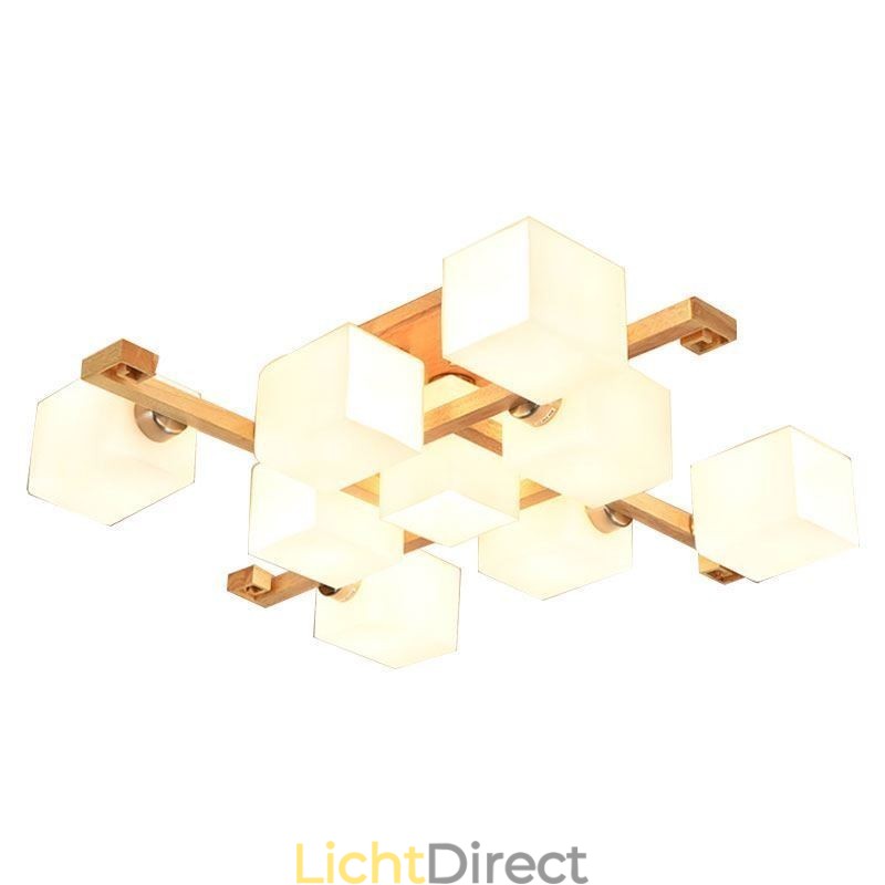 Nordic Flush Mount Plafondlamp Creatief Warm Massief Houten Licht