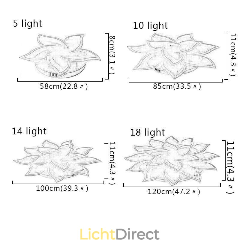 Moderne eenvoudige plafondlamp in de vorm van een zonnebloem van acryl