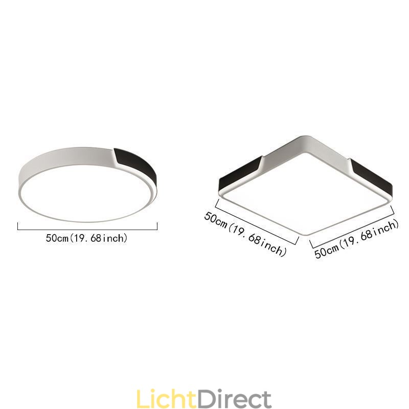 Moderne eenvoudige plafondlamp met ronde inbouwmontage