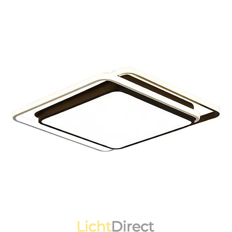 Moderne eenvoudige plafondlamp met geometrische montage, vierkant frame en lamplicht
