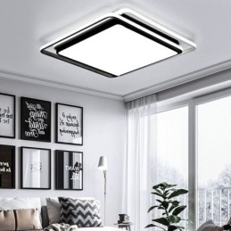 Moderne eenvoudige plafondlamp met geometrische montage, vierkant frame en lamplicht