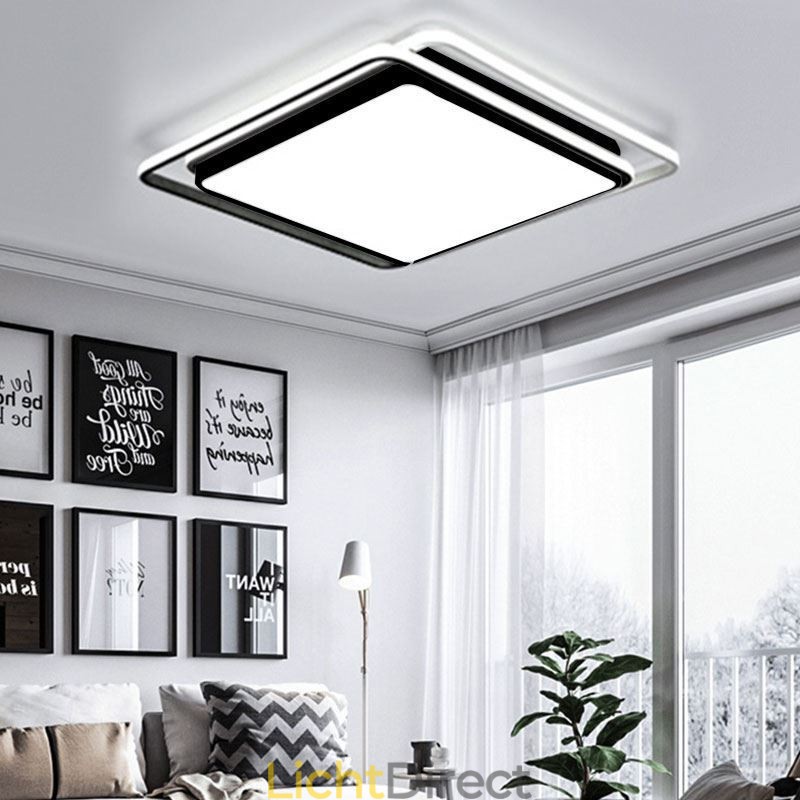 Moderne eenvoudige plafondlamp met geometrische montage, vierkant frame en lamplicht
